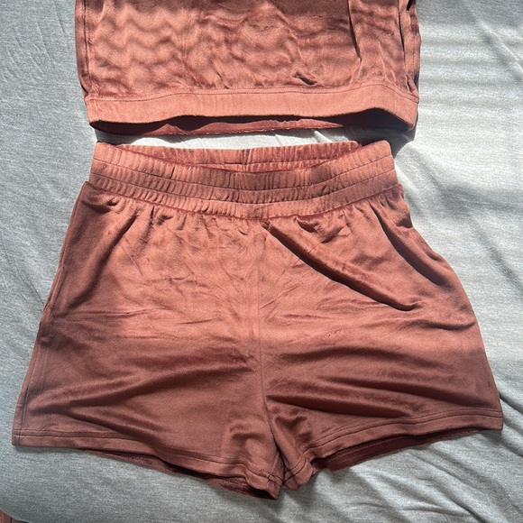 NWT ASOS Threadbare lounge velour short set in brown (price is firm) - Picture 9 of 12